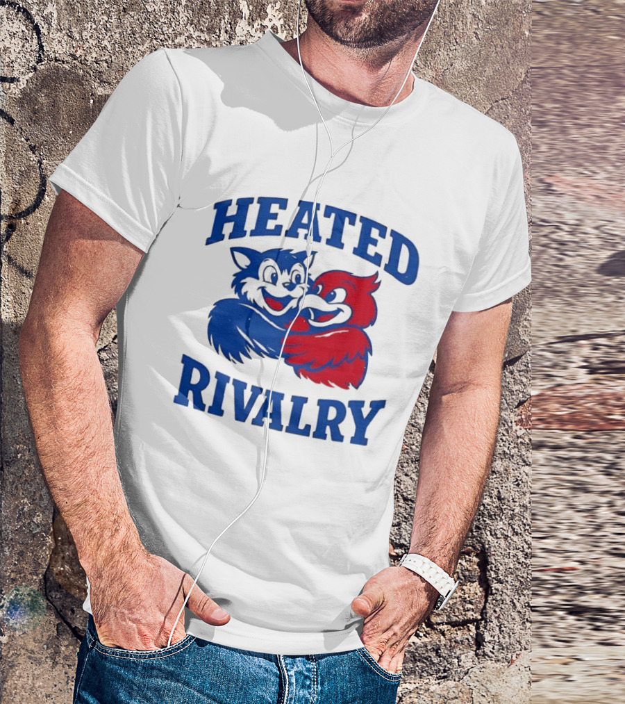 Heated Rivalry Kentucky Wildcats Louisville Cardinals Hugging Cartoon T-Shirt