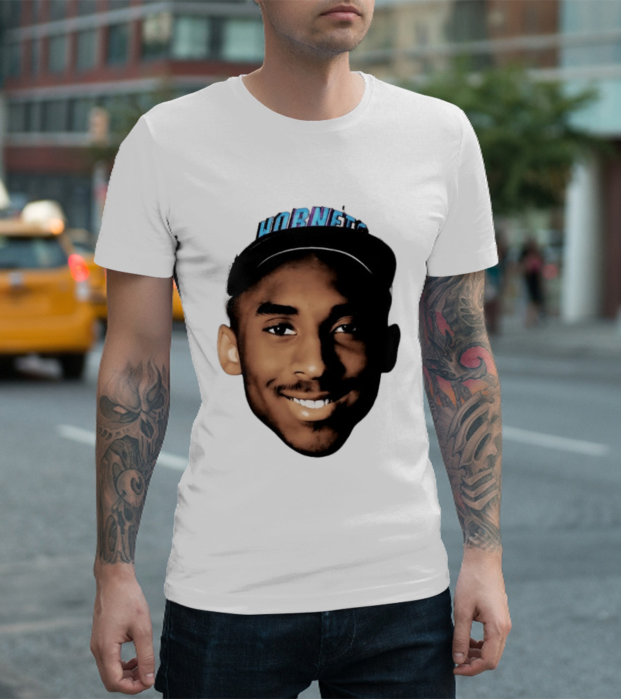 Kobe Bryant Draft Day Hornets Cap Big Face T-Shirt