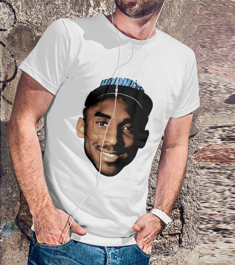 Kobe Bryant Draft Day Hornets Cap Big Face T-Shirt