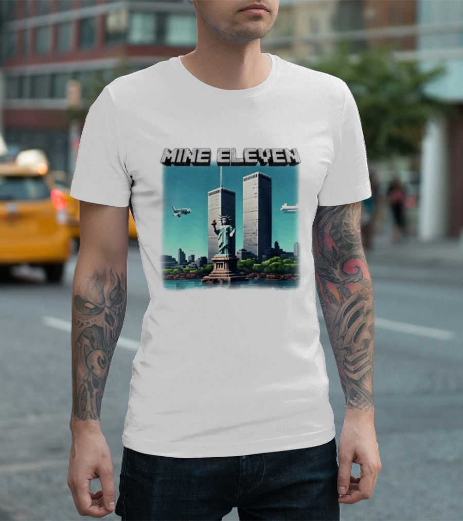 Mine Eleven Statue Of Liberty World Trade Center New York City T-Shirt