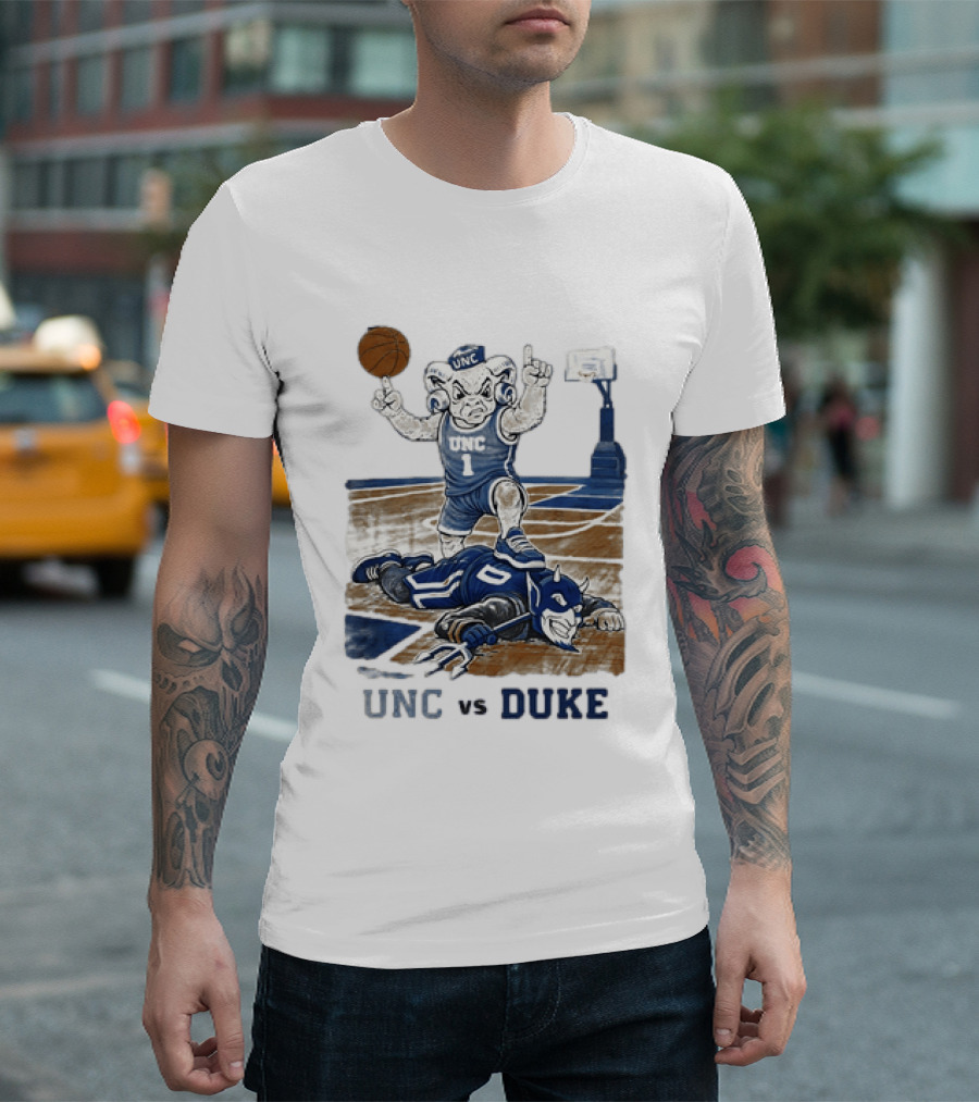 UNC Vs Duke Basketball Rivalry Game Mascot Showdown T-Shirt