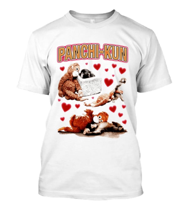 Panchi Kun Monkey Plush Love Hearts T-Shirt