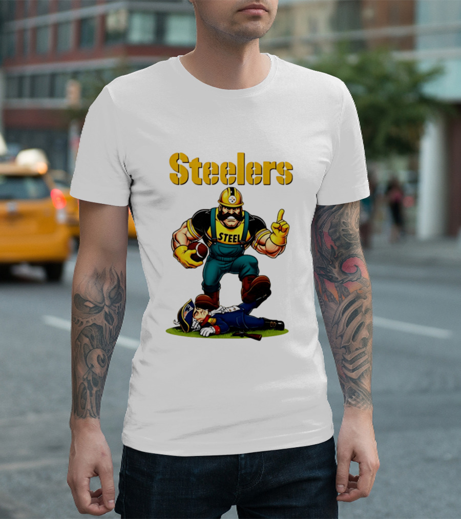 Pittsburgh Steelers Steelworker Triumphs Over New England Patriots Rivalry T-Shirt
