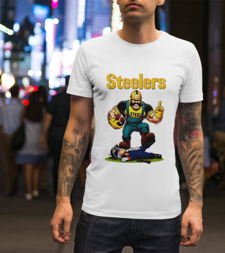Pittsburgh Steelers Steelworker Triumphs Over New England Patriots Rivalry T-Shirt