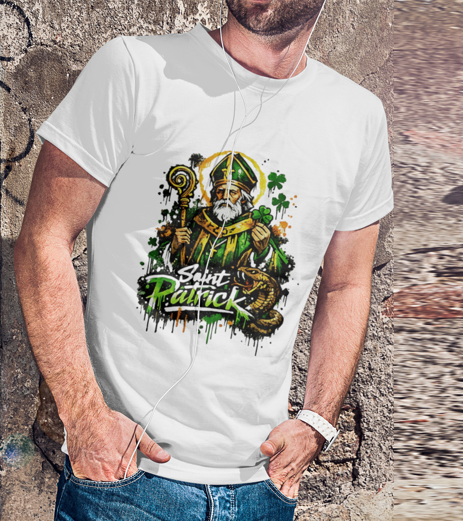 Saint Patrick Ireland St Patrick's Day With Shamrock And Snake T-Shirt