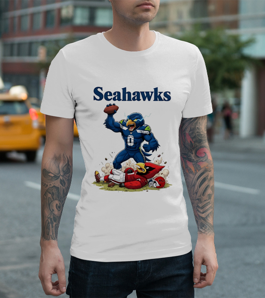 Seattle Seahawks Vs Arizona Cardinals Rivalry Victory Celebration T-Shirt
