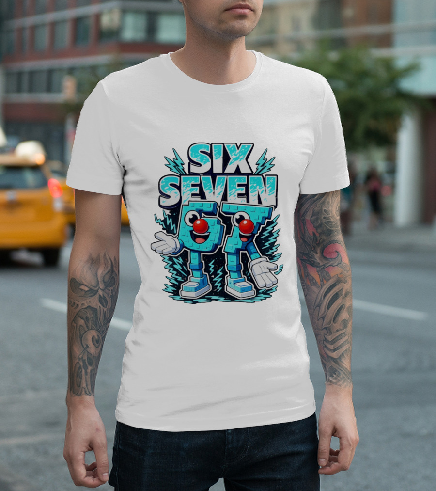 Six Seven 67 Red Nose Characters With Excited Expressions T-Shirt