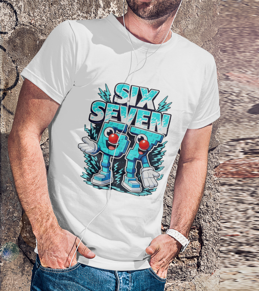 Six Seven 67 Red Nose Characters With Excited Expressions T-Shirt