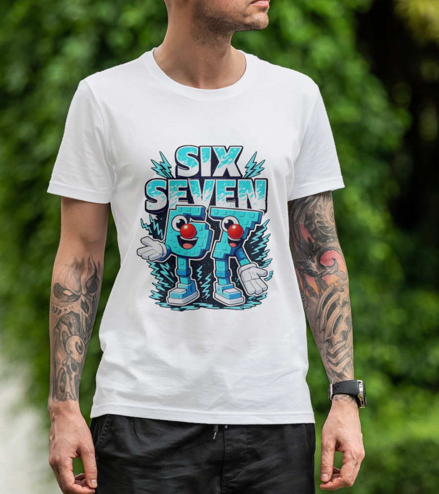 Six Seven 67 Red Nose Characters With Excited Expressions T-Shirt