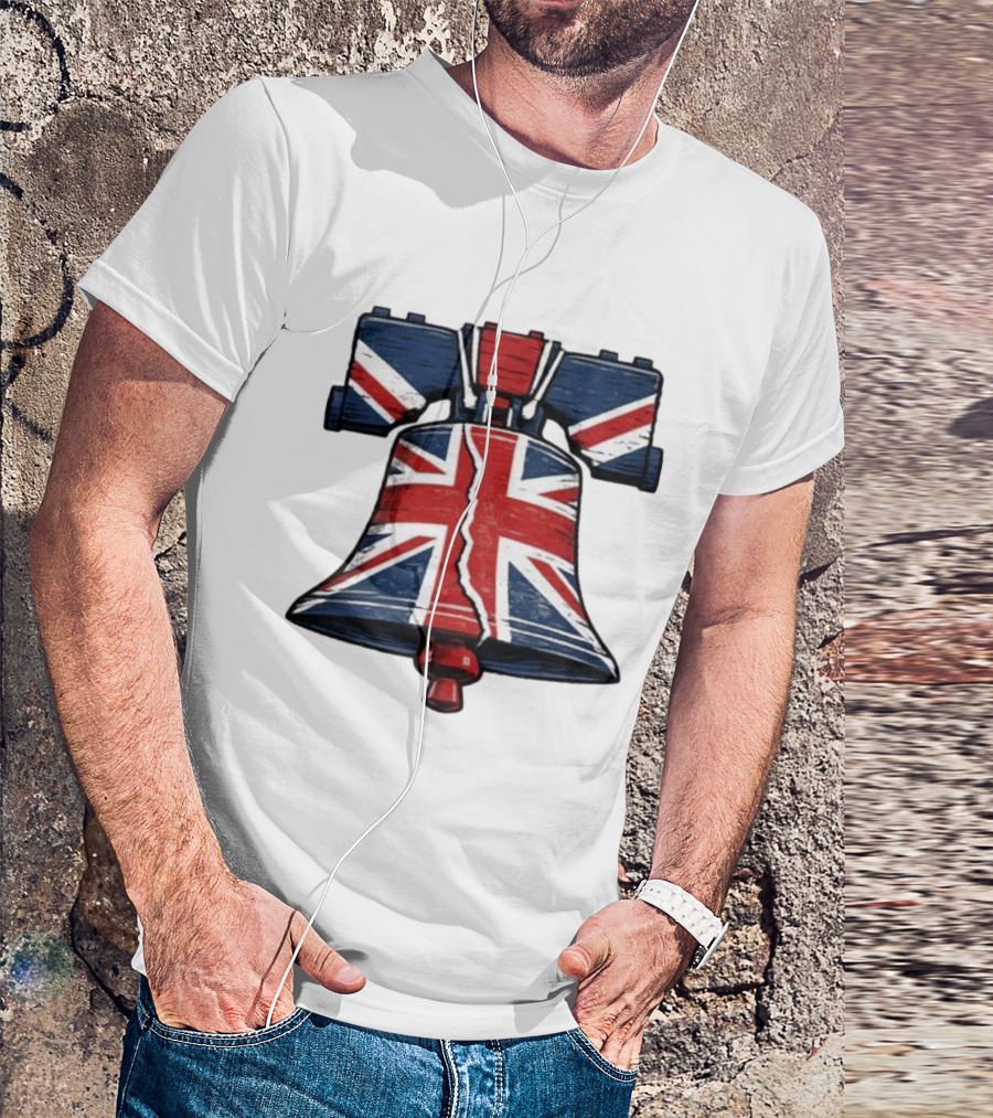 Union Jack Liberty Bell UK American Icon Fusion T-Shirt