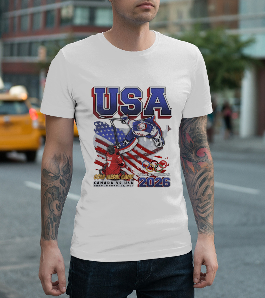 USA Hockey Gold Medal Game Canada Vs USA Milano Cortina 2026 T-Shirt