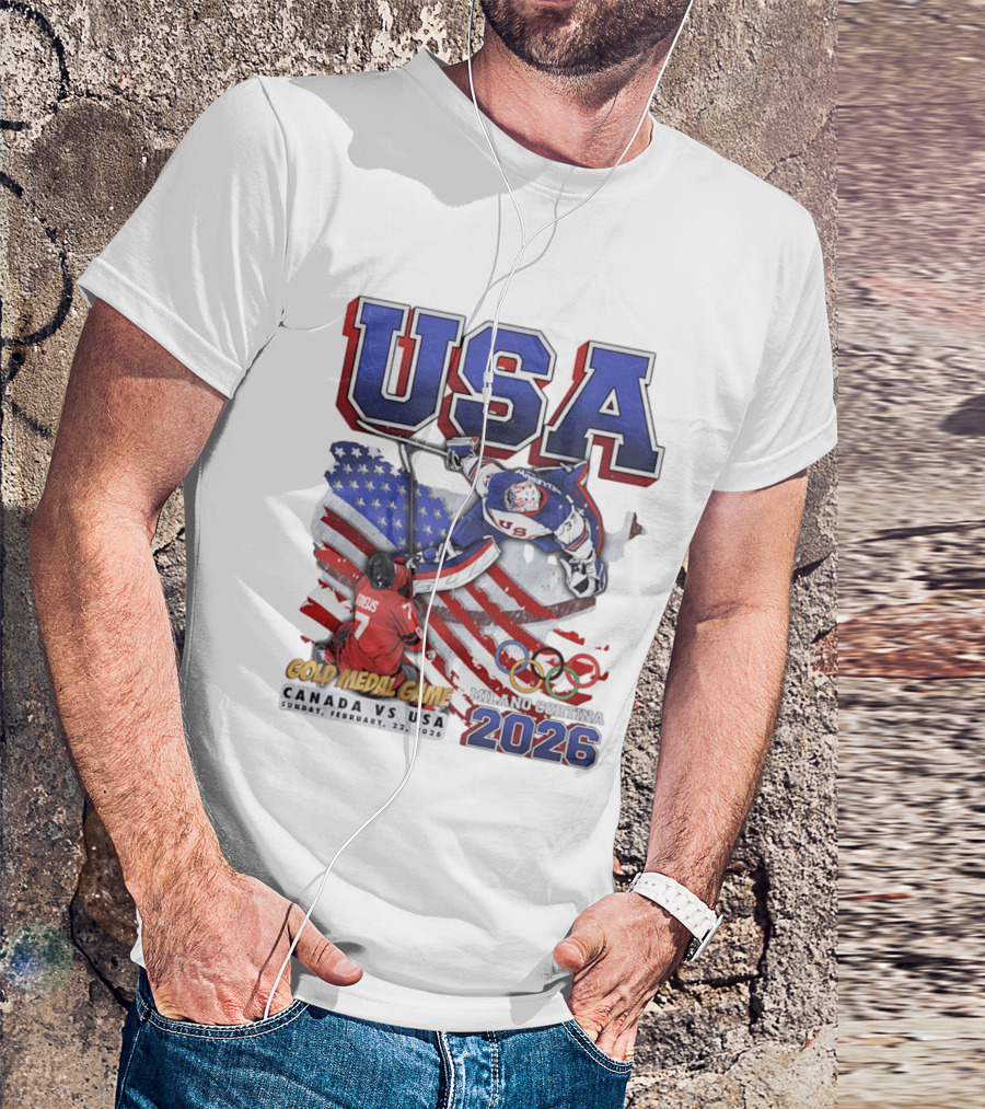 USA Hockey Gold Medal Game Canada Vs USA Milano Cortina 2026 T-Shirt