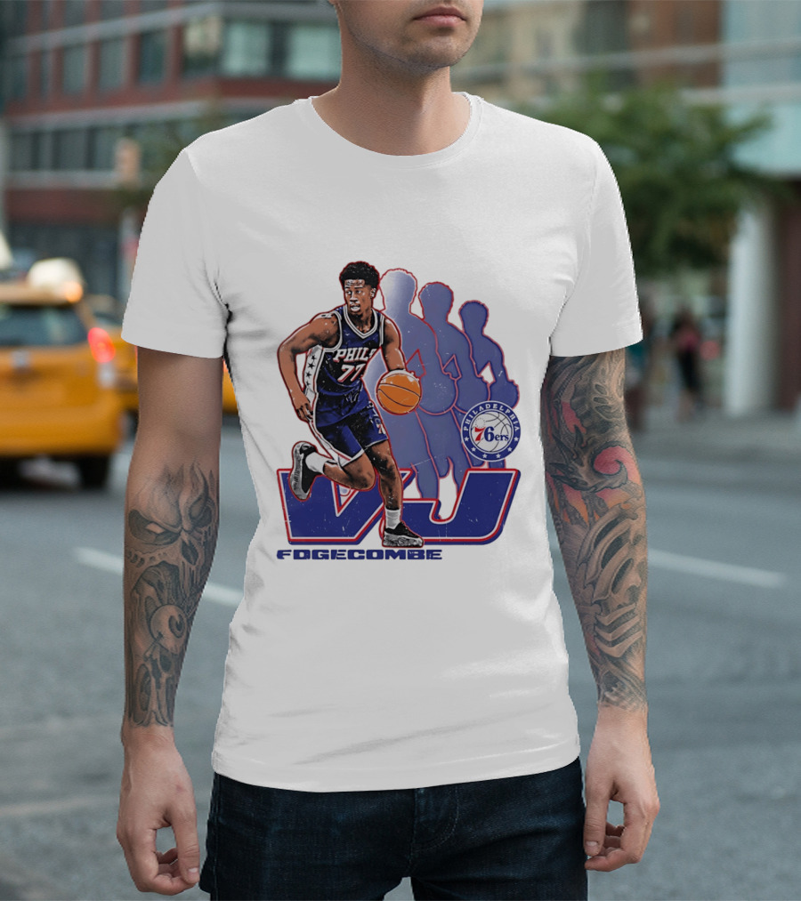 Philadelphia 76ers VJ Edgecombe Basketball Action T-Shirt