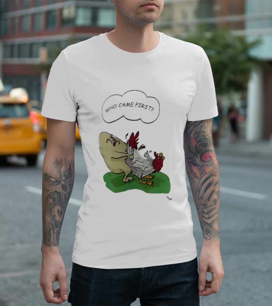Who Came First Pete Townshend Chicken Humor T-Shirt
