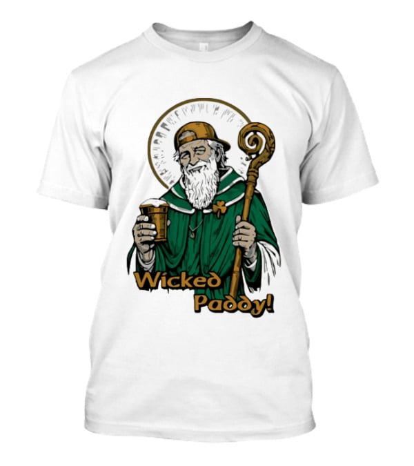 Wicked Paddy Saint Patrick Drinking Beer Iconic Irish T-Shirt