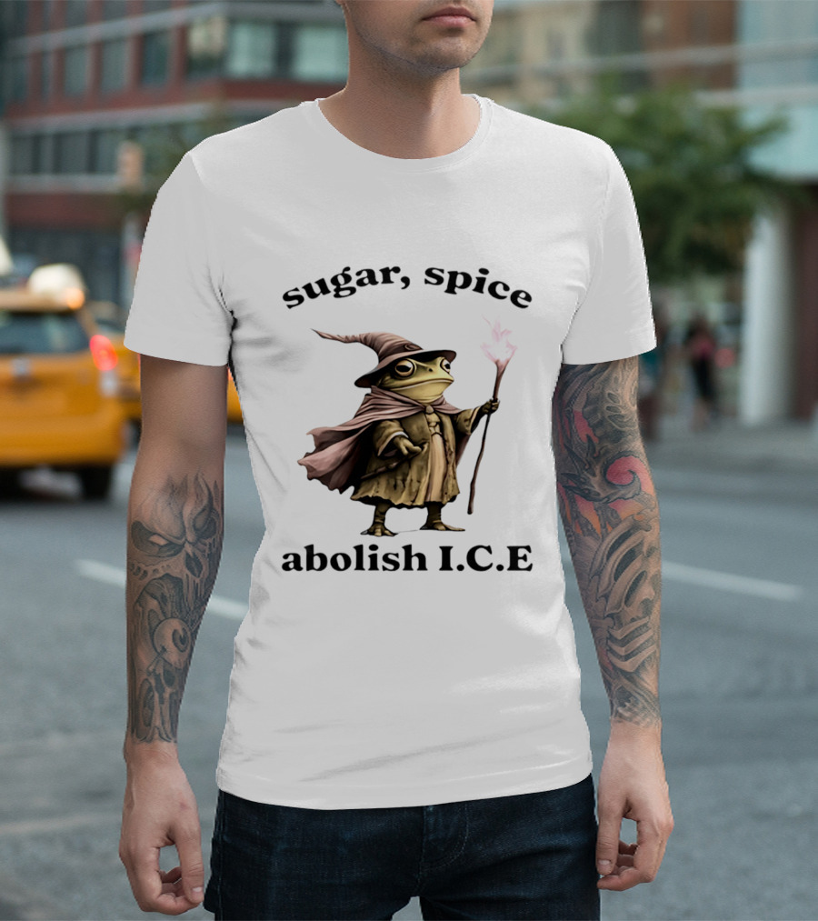Sugar Spice Wizard Frog Abolish ICE 2026 T-Shirt