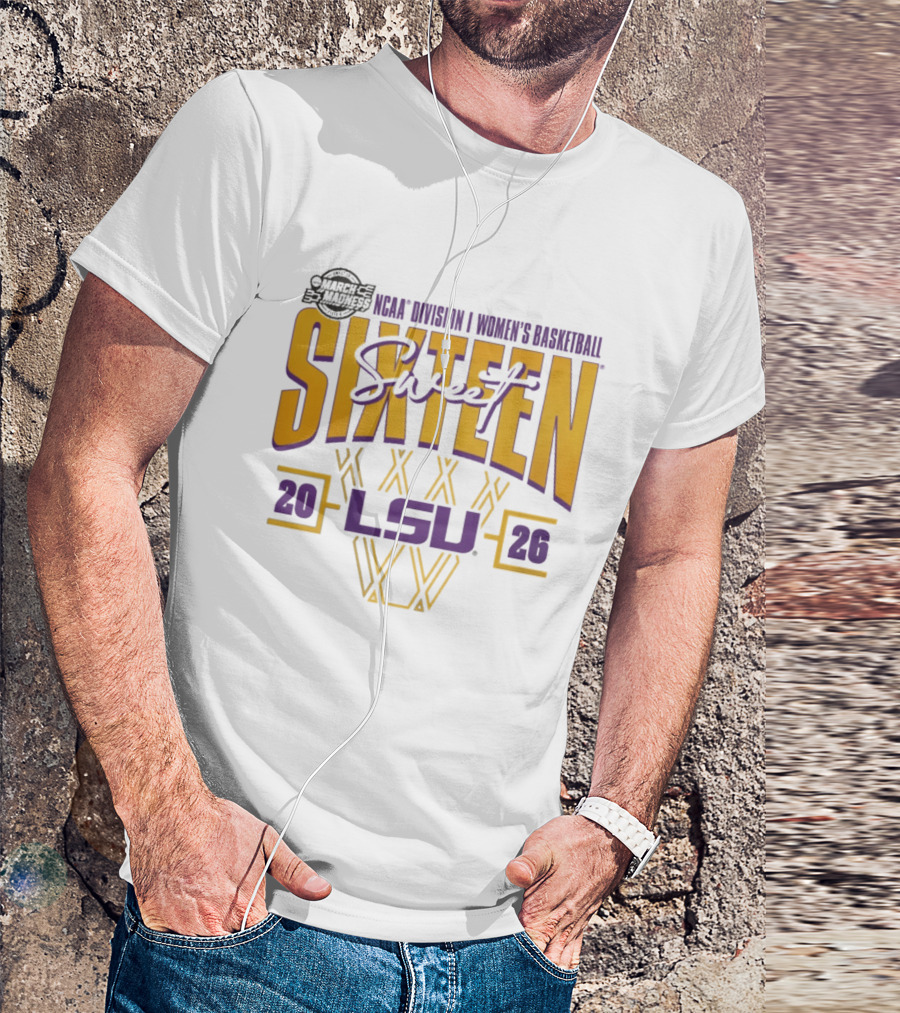 LSU Tigers 2026 NCAA Division I Women's Basketball Sweet Sixteen March Madness T-Shirt