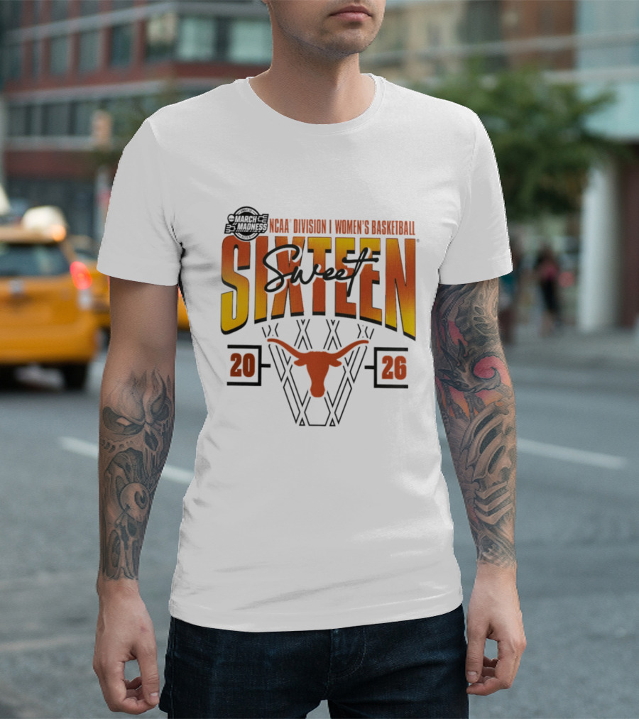 Texas Longhorns 2026 NCAA Division I Women's Basketball March Madness Sweet Sixteen T-Shirt