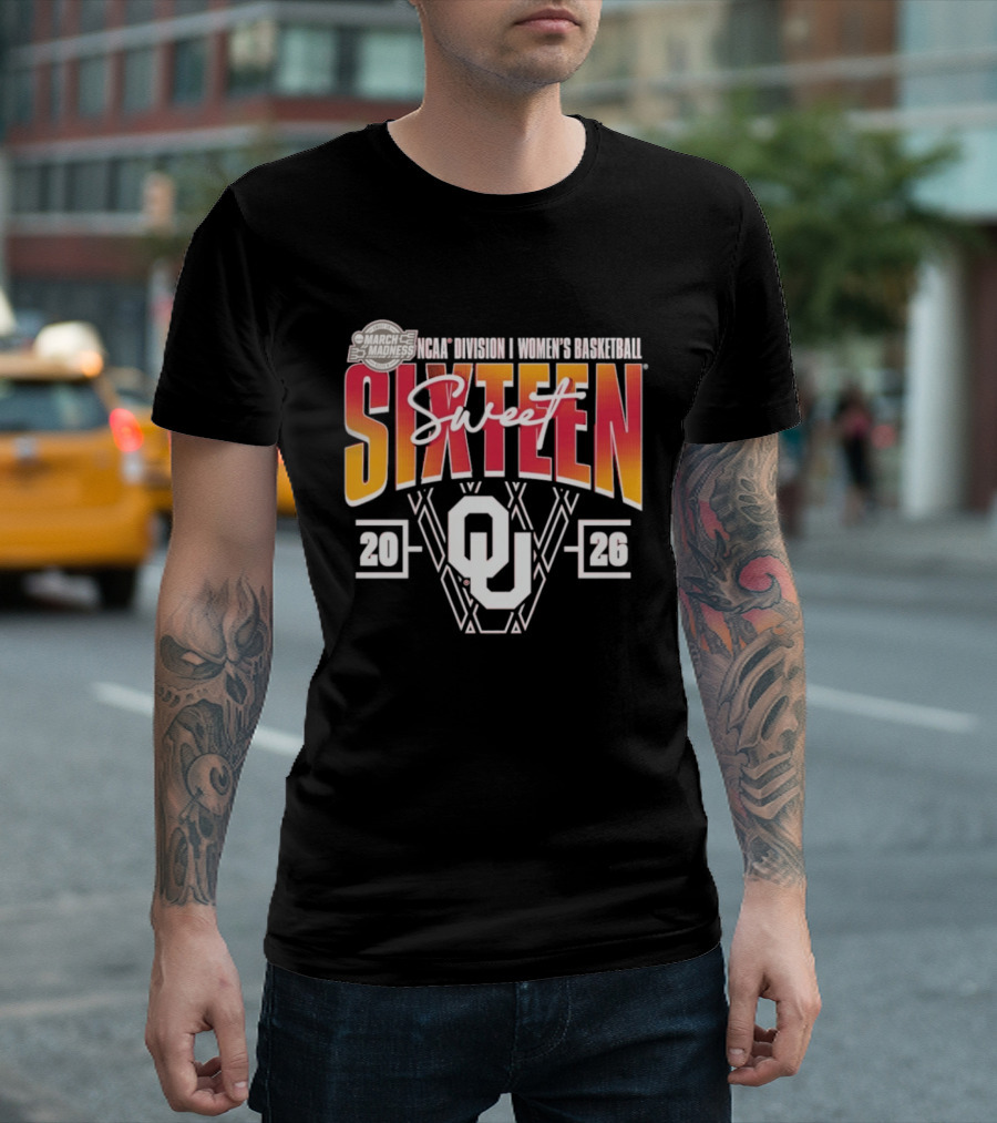 March Madness NCAA Division I Women's Basketball Oklahoma Sooners Sweet Sixteen 2026 T-Shirt