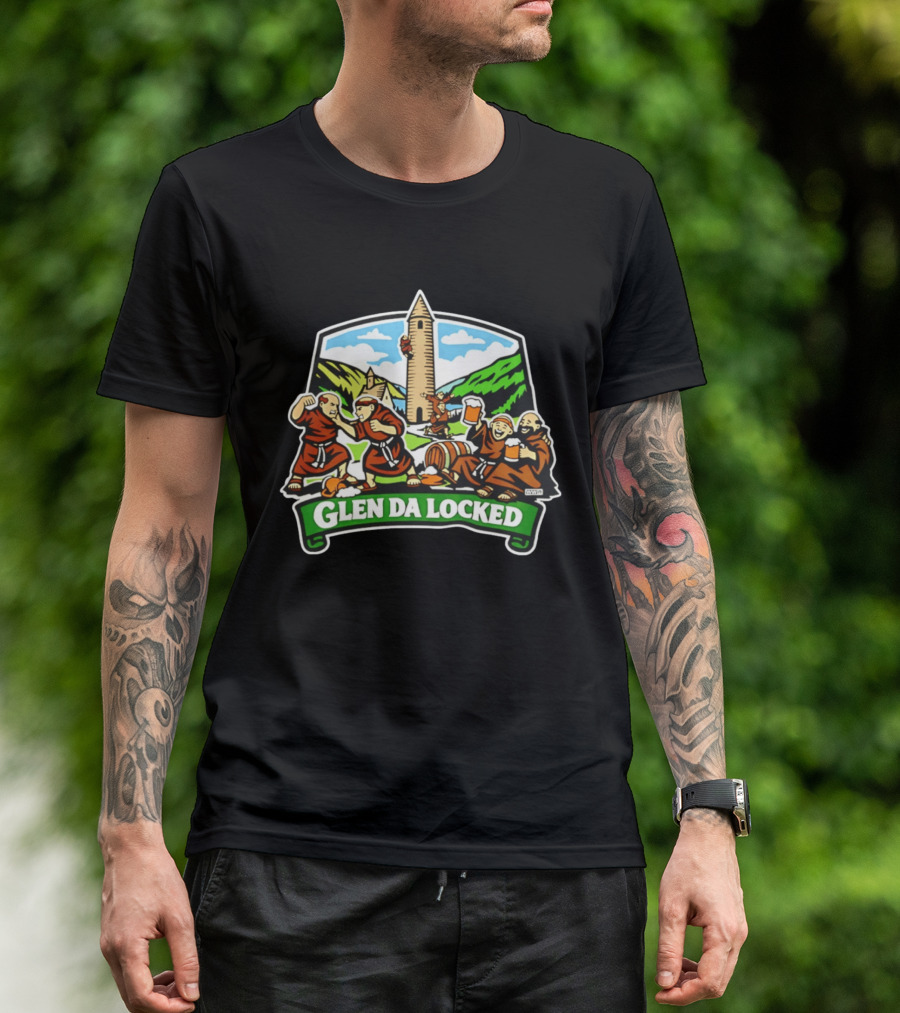 Glen Da Locked Monks Medieval Tower And Ale Celebration T-Shirt