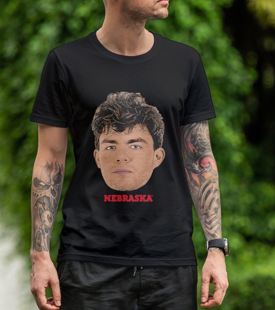 Henry Burt Nebraska Cornhuskers Big Head Face Cutout T-Shirt