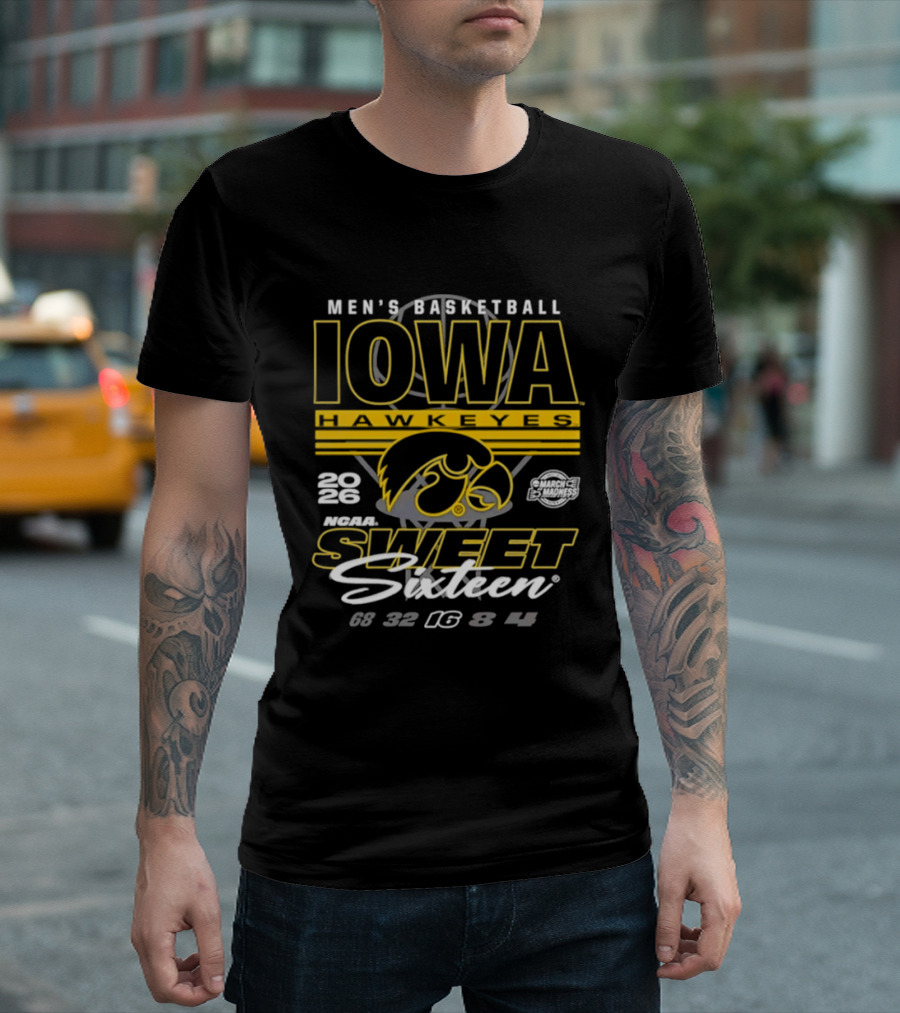 Men's Basketball Iowa Hawkeyes 2026 NCAA Sweet Sixteen Bound T-Shirt