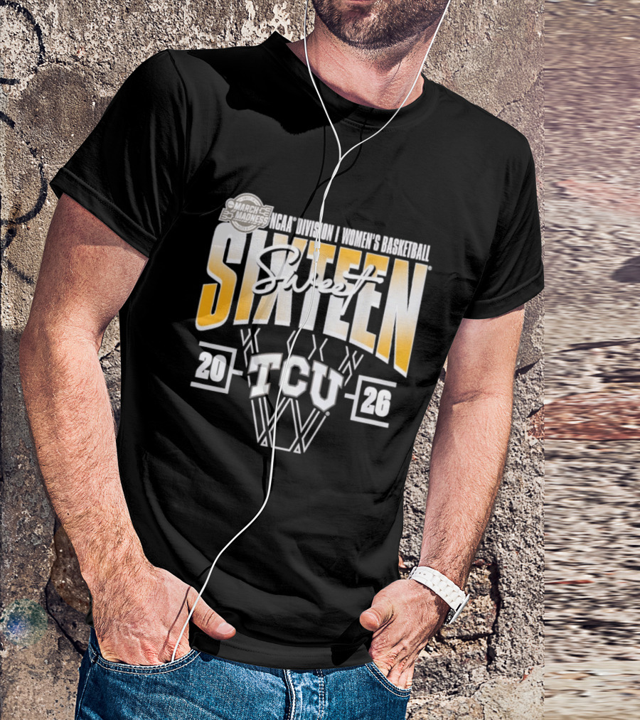 March Madness 2026 TCU Horned Frogs NCAA Women's Basketball Sweet Sixteen T-Shirt