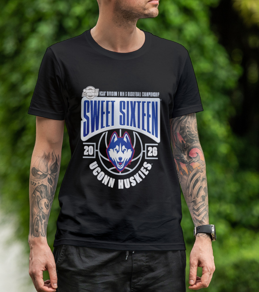 UConn Huskies 2026 NCAA Division I Men's Basketball Championship March Madness Sweet Sixteen T-Shirt
