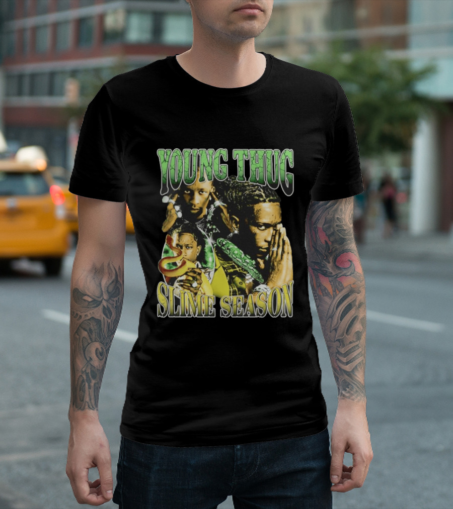 Young Thug Slime Season 90s Nostalgia Graphic Collage T-Shirt