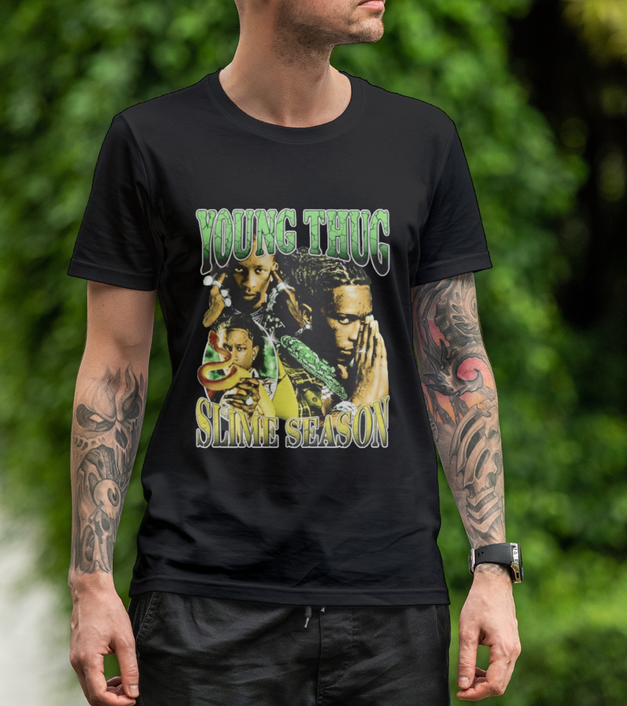 Young Thug Slime Season 90s Nostalgia Graphic Collage T-Shirt