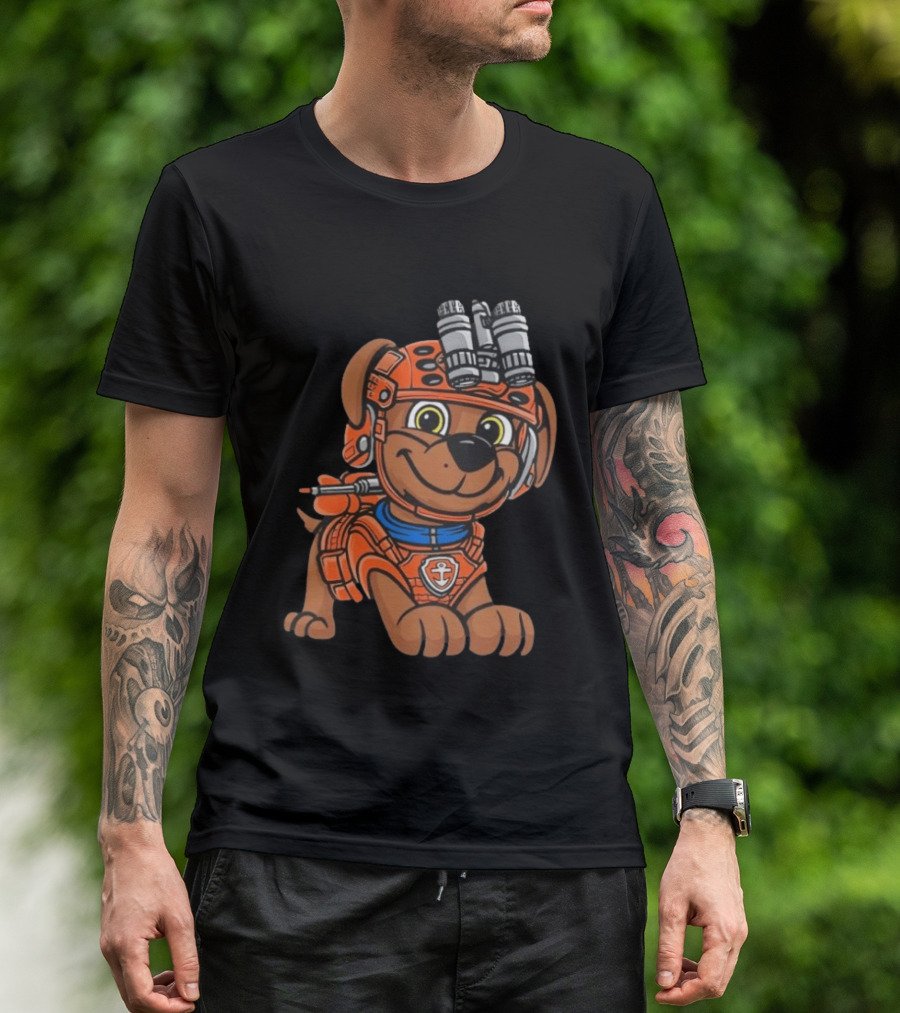 Zuma PAW Patrol Water Rescue Pup With Anchor Emblem And Goggles T-Shirt