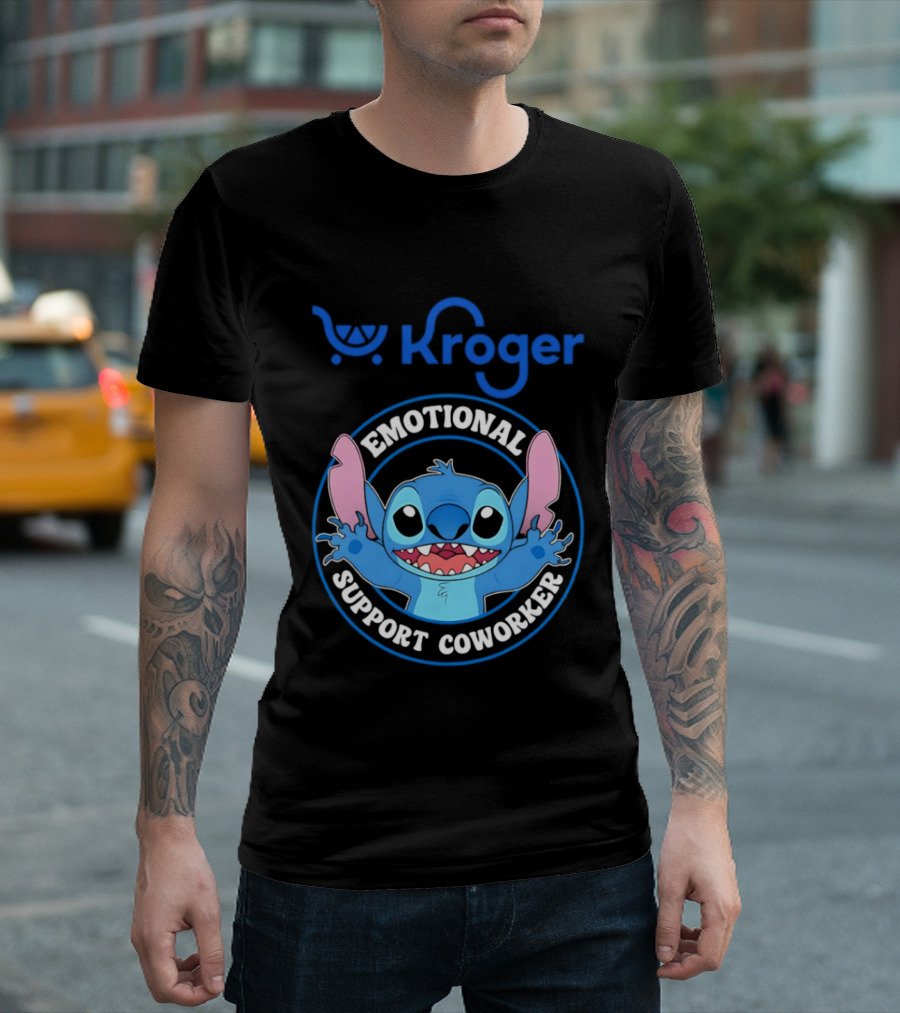 Kroger Emotional Support Coworker Stitch T-Shirt