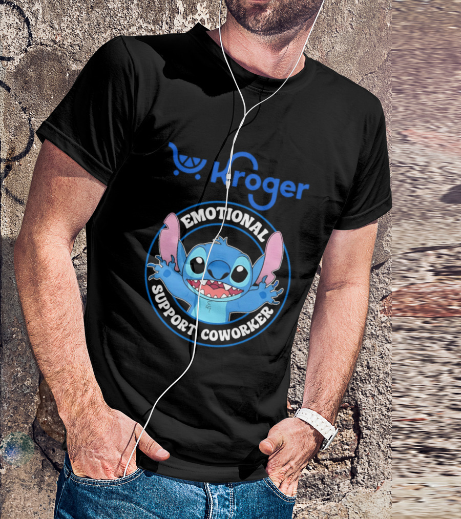 Kroger Emotional Support Coworker Stitch T-Shirt