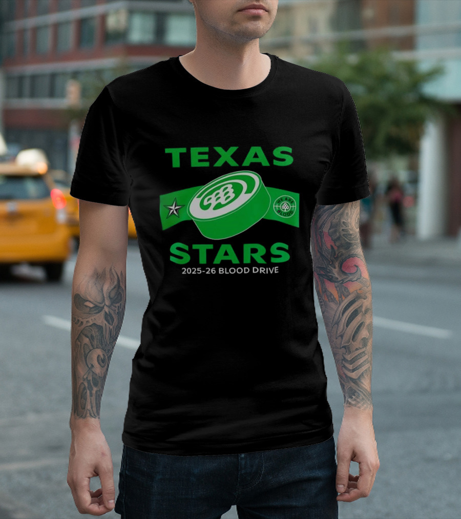 Texas Stars 2025 2026 Blood Drive Hockey Band T-Shirt