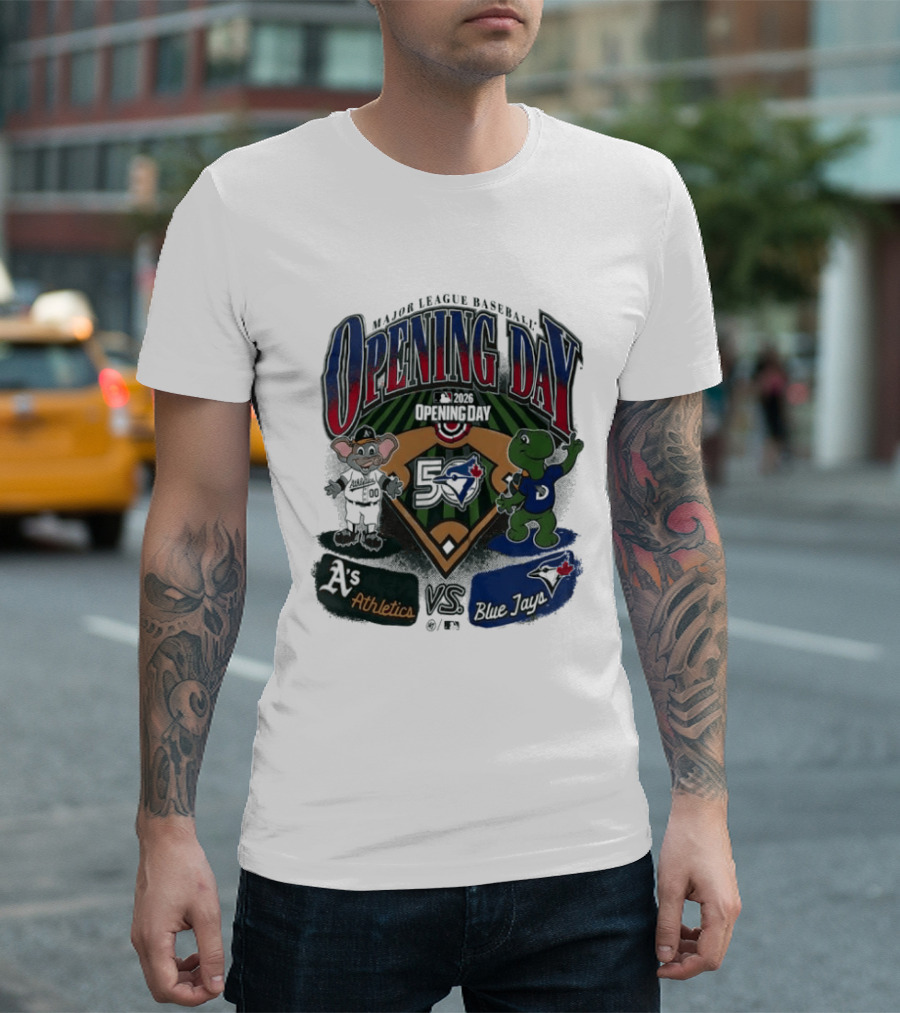 Major League Baseball Opening Day Athletics Vs Blue Jays 1992 T-Shirt