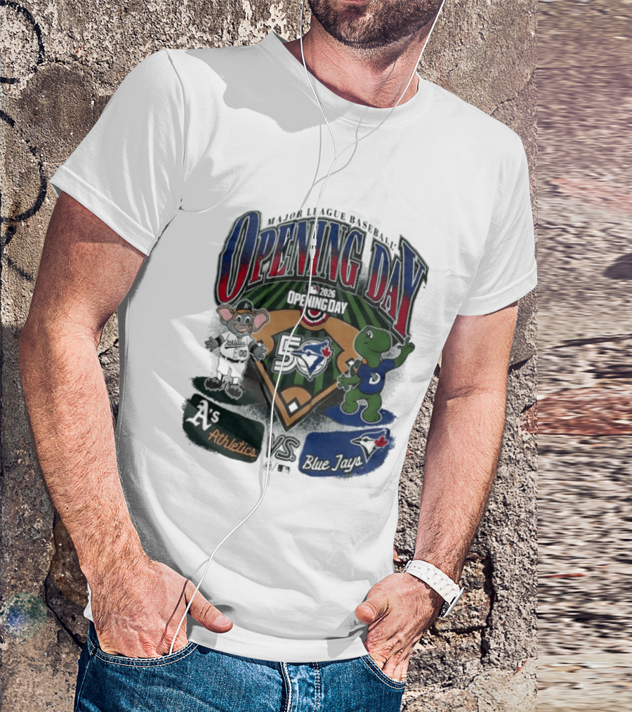 Major League Baseball Opening Day Athletics Vs Blue Jays 1992 T-Shirt