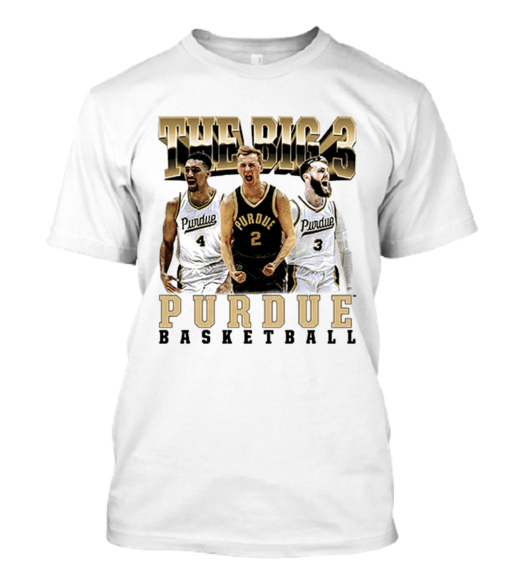 Purdue Basketball The Big 3 Player Collage T-Shirt