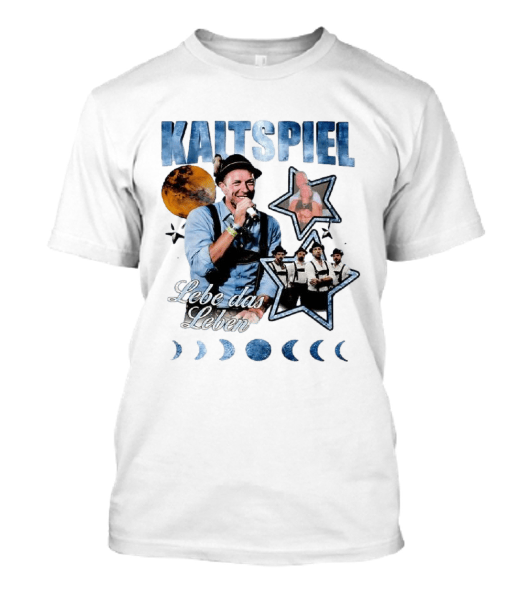 Kaltspiel Lebe Das Leben Moon Phases Band Performance T-Shirt