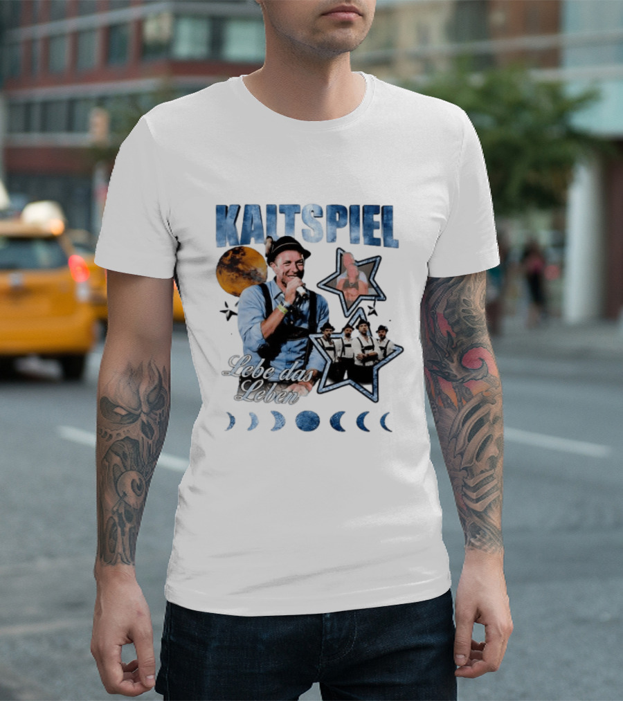 Kaltspiel Lebe Das Leben Moon Phases Band Performance T-Shirt