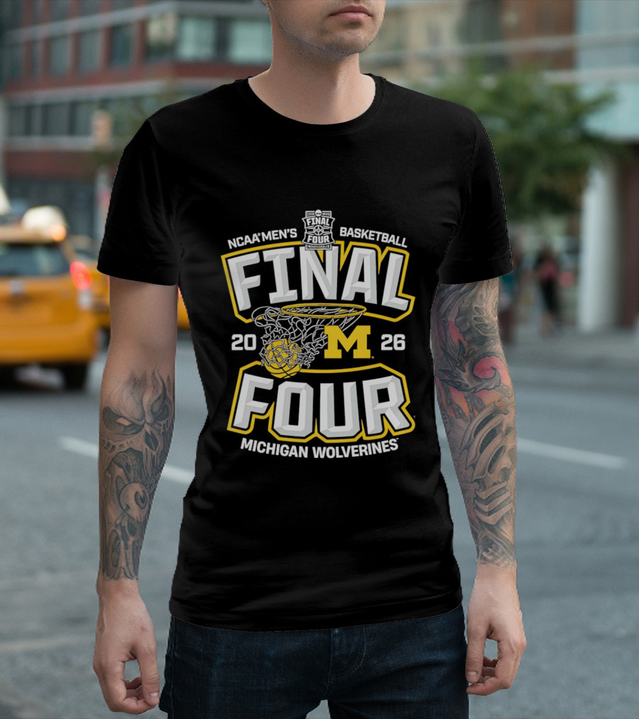 NCAA Men's Basketball Final Four 2026 Michigan Wolverines T-Shirt