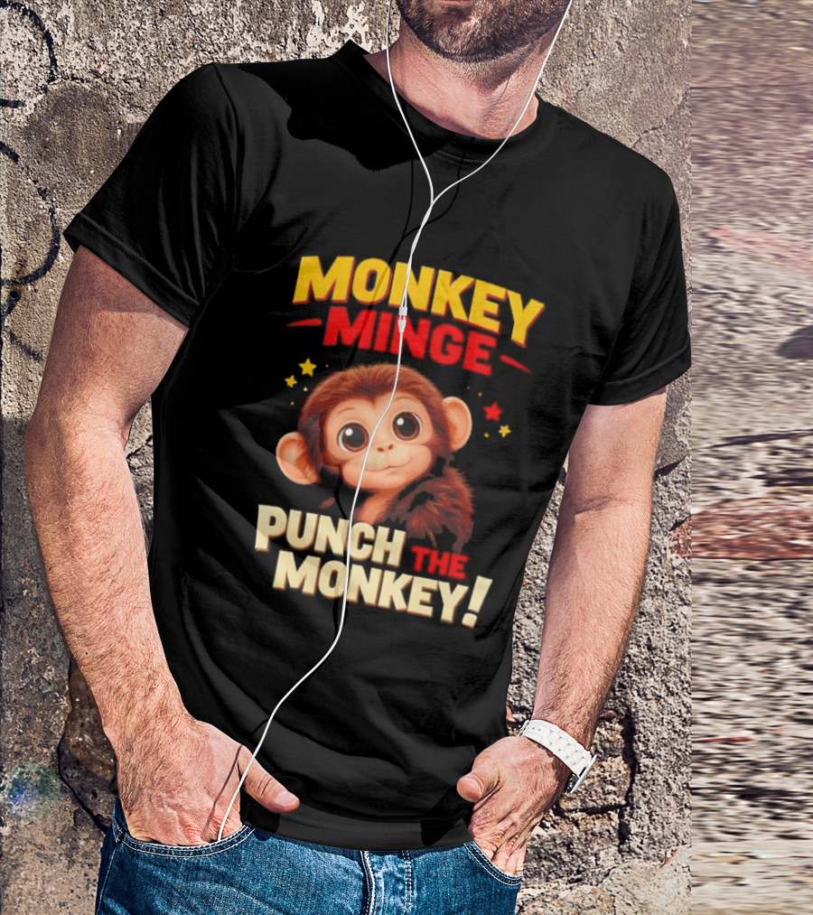 Monkey Minge Punch That Monkey Cute Cartoon Monkey T-Shirt