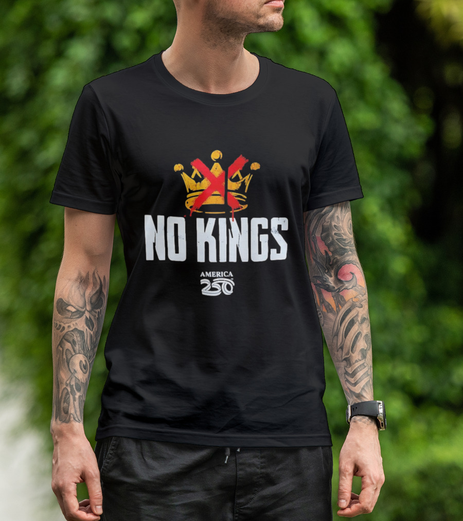 No Kings America 250 Crown Crossed Out T-Shirt