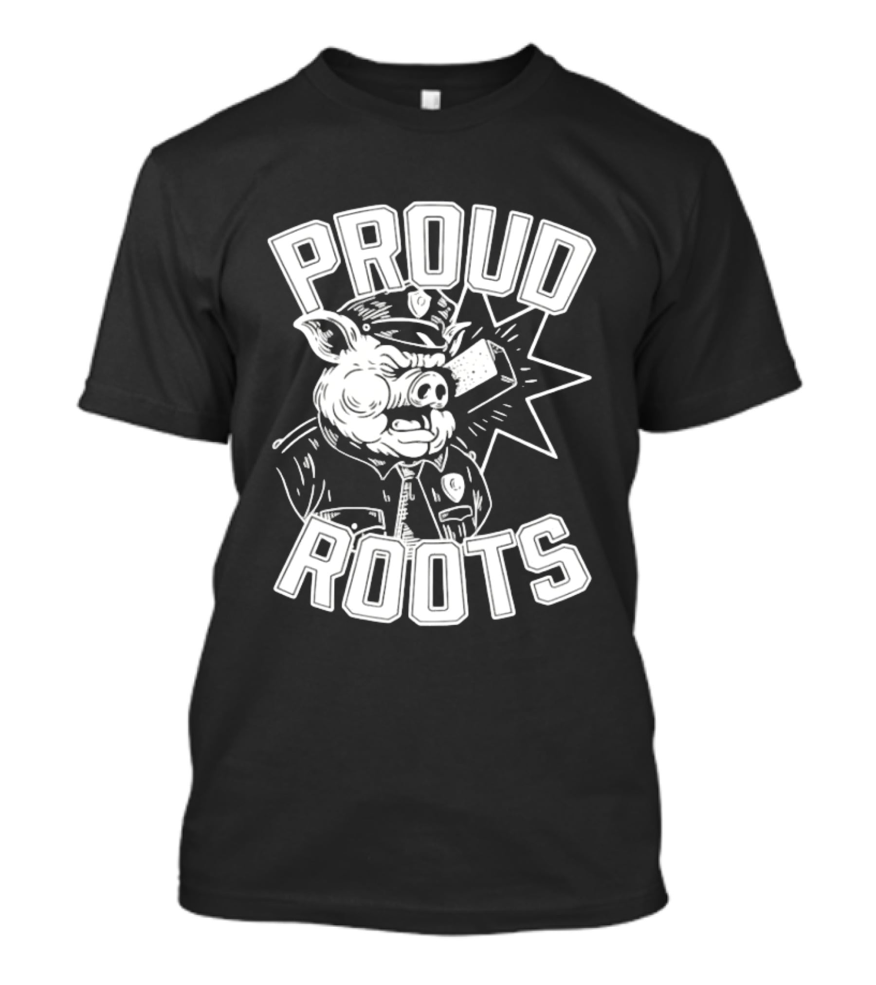 Proud Roots Pig Police Uniform Stars And Stripes T-Shirt