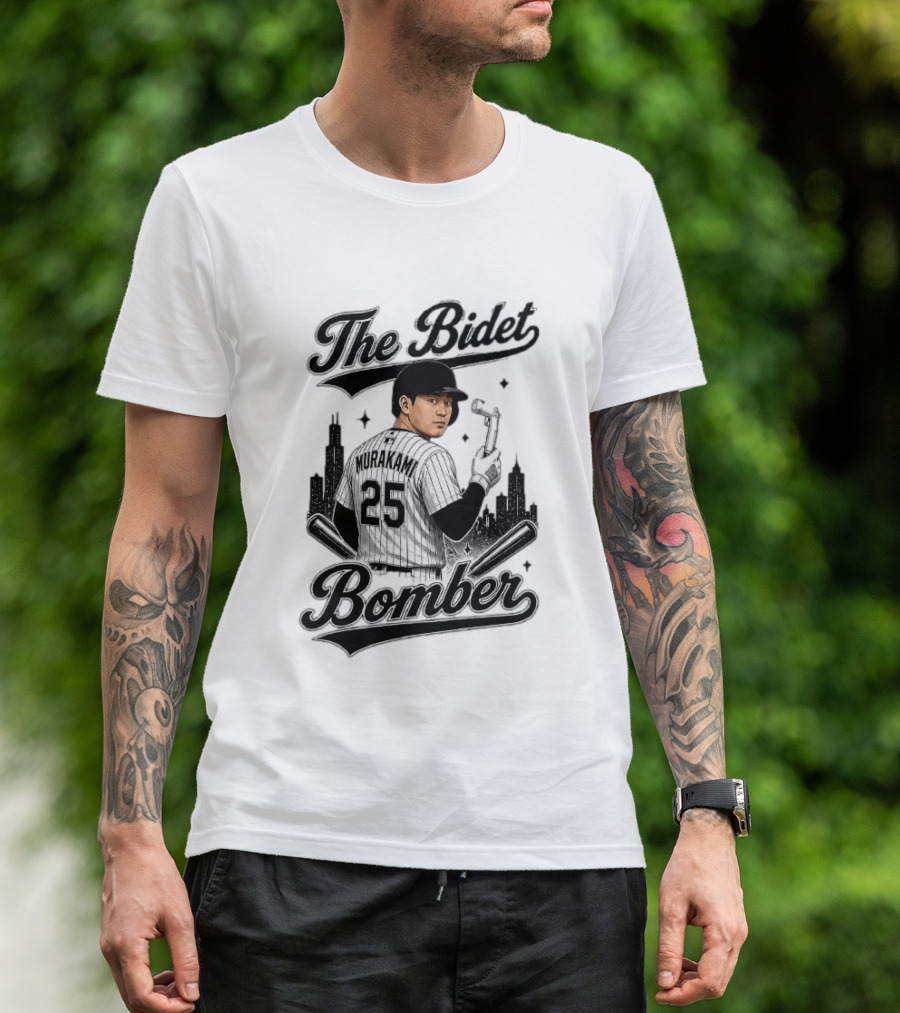 Murakami The Bidet Bomber 25 Baseball City Skyline T-Shirt