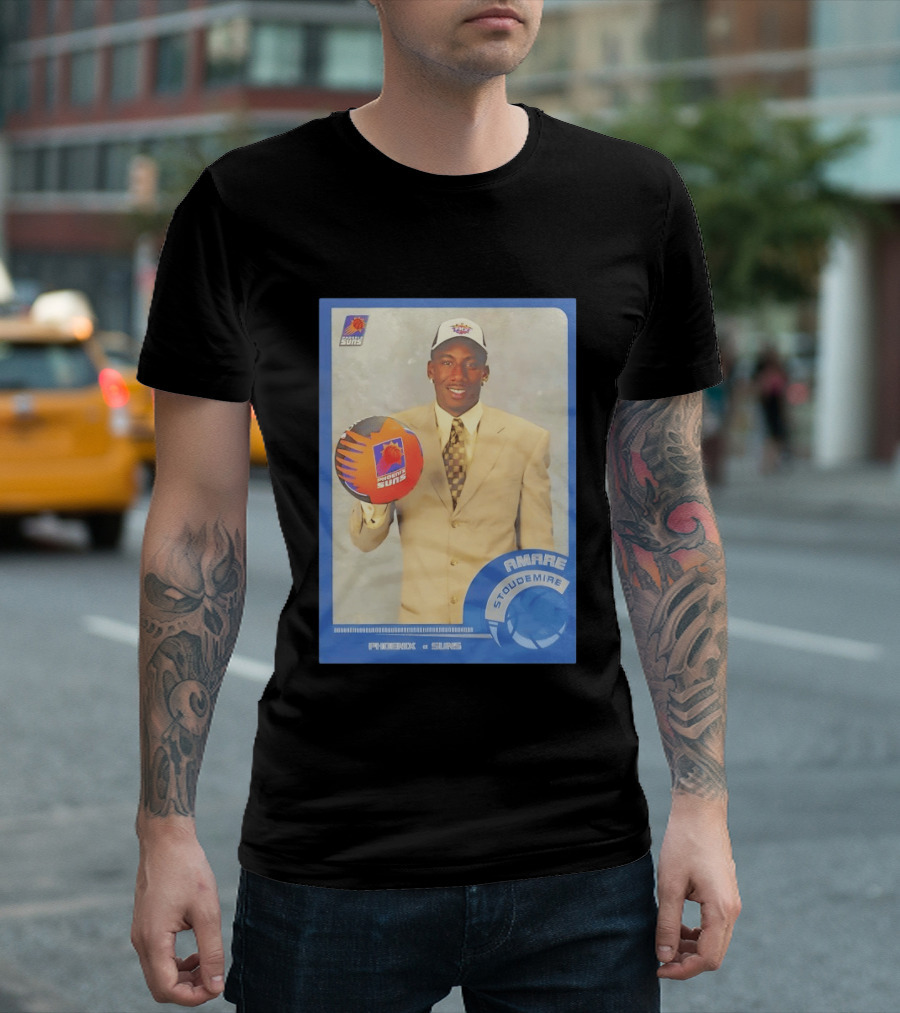 Amar'e Stoudemire Phoenix Suns Basketball Card 2002 Rookie NBA Trading Collectible T-Shirt
