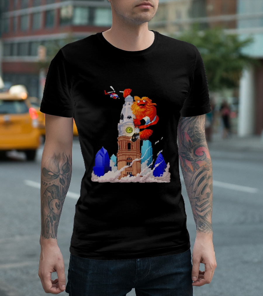 Philadelphia Flyers Gritty William Penn Statue City Hall Adventure T-Shirt