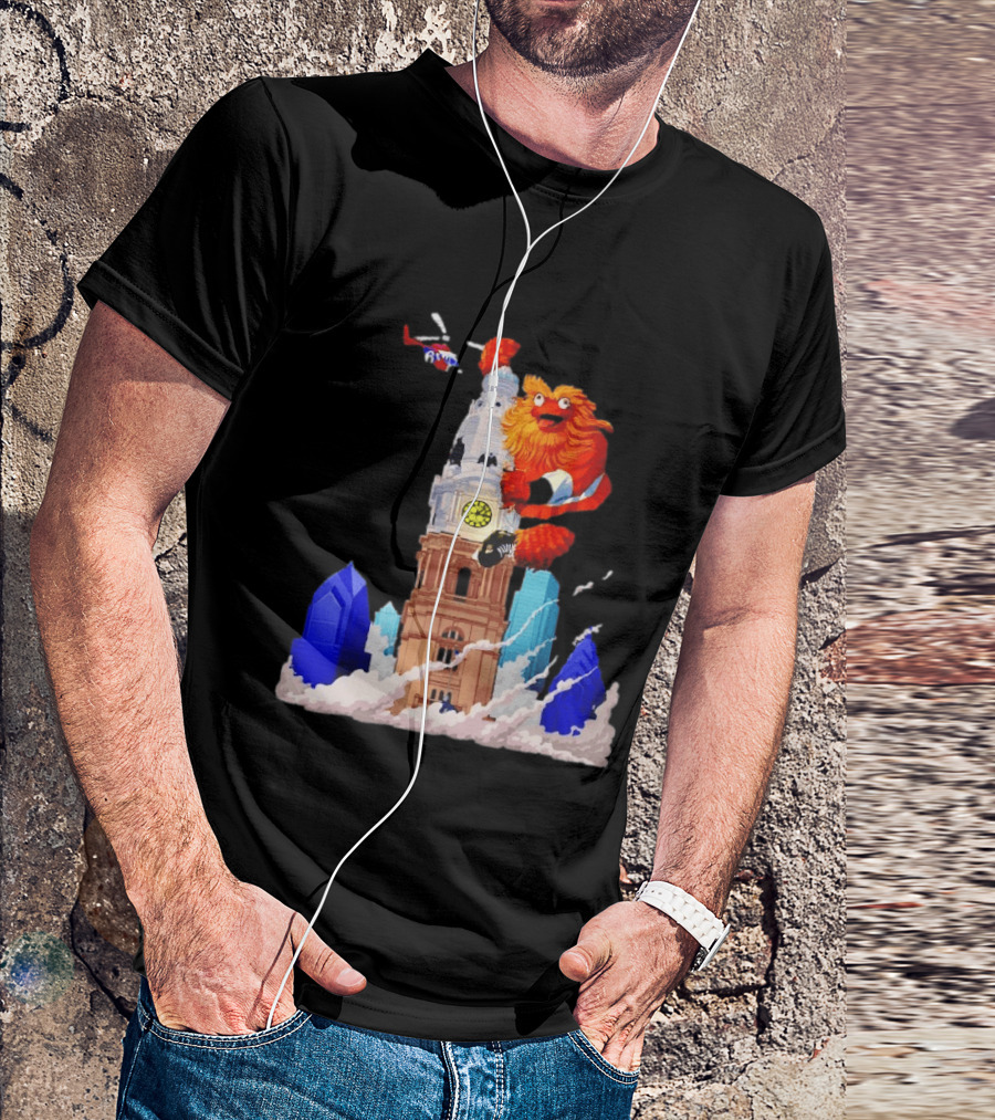 Philadelphia Flyers Gritty William Penn Statue City Hall Adventure T-Shirt