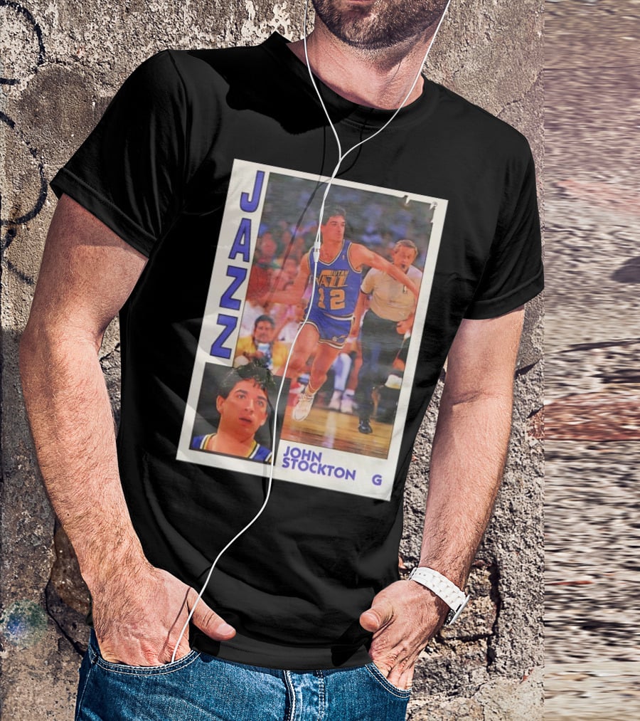 John Stockton Utah Jazz 1992 Basketball Card Vintage NBA Memorabilia T-Shirt