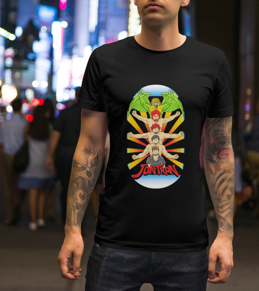 JonTron Characters Cartoon With Green Parrot T-Shirt