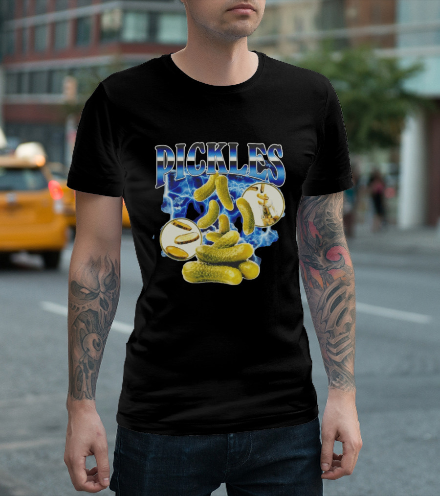 Thunder Pickles Crunch Power Electric Blue Lightning Pickles T-Shirt